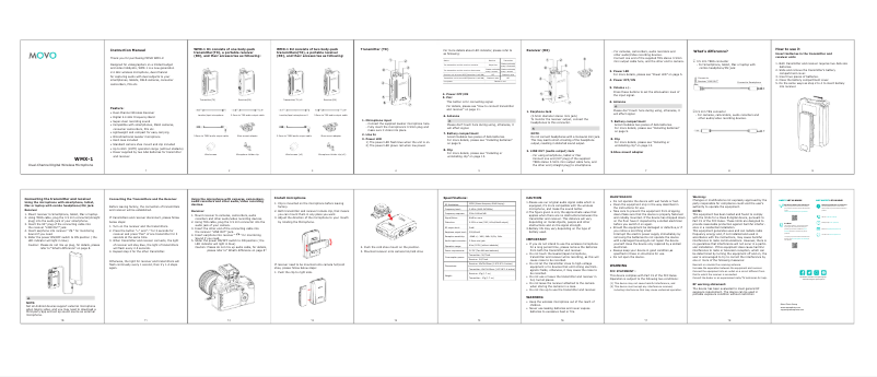 Image de la première page du manuel de l'appareil WMX-1