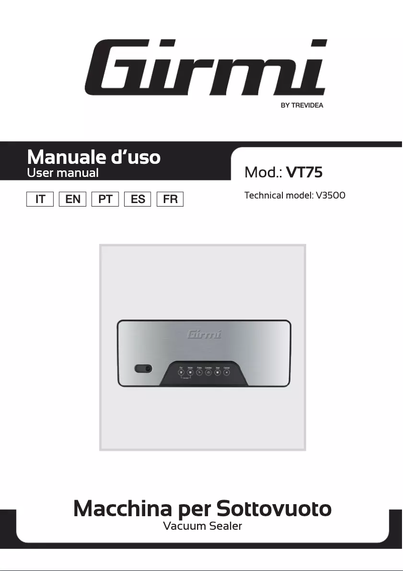 Página 1 del manual Manual de usuario Girmi VT75