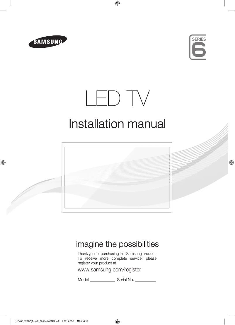 Page 1 de la notice Manuel utilisateur Samsung HG32EB690QB