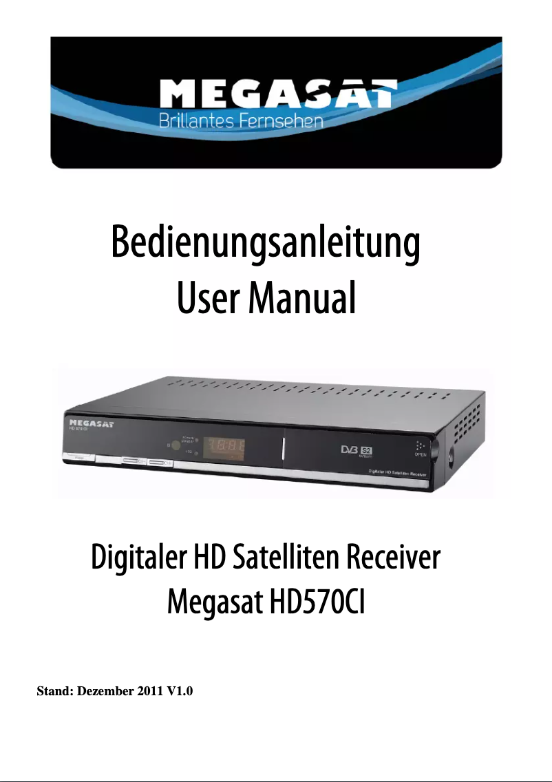 Page 1 de la notice Manuel utilisateur Megasat HD 570 CI