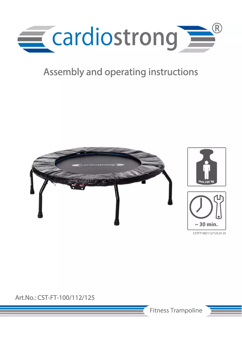 Page 1 de la notice Manuel utilisateur Cardiostrong Fitness Trampolin