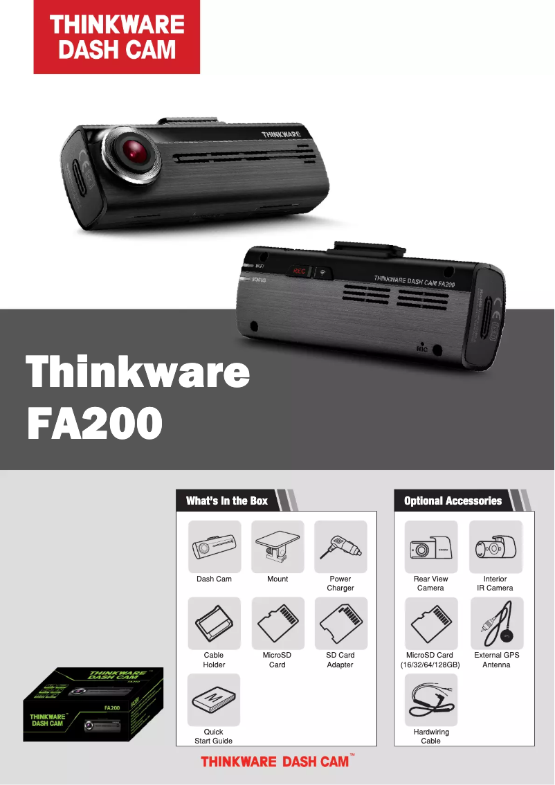 Page 1 de la notice Fiche technique Thinkware F200