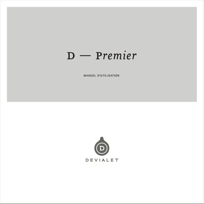 Page 1 de la notice Manuel utilisateur Devialet D-Premier