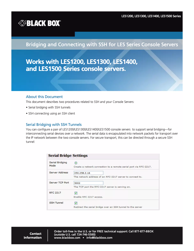 Page n°1 - Manuel utilisateur Black Box LES1532A