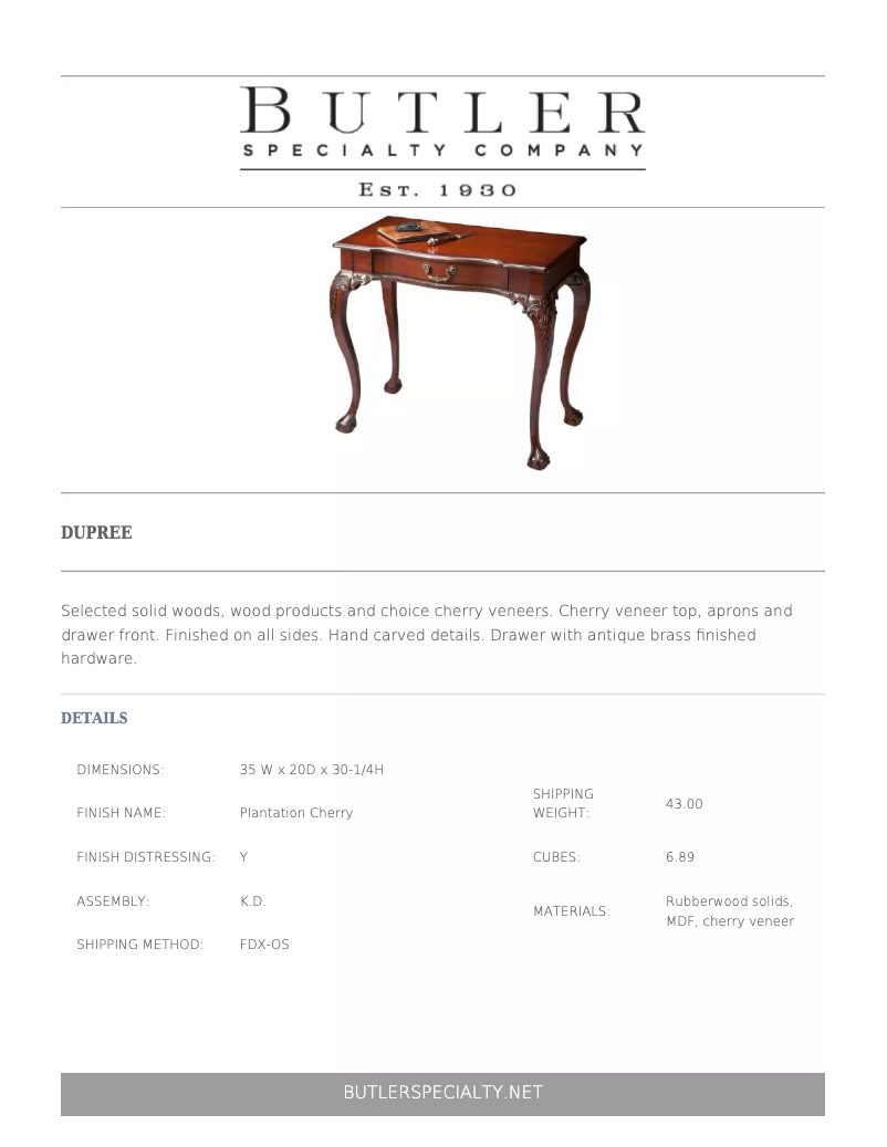 Page n°1 - Manuel utilisateur Butler Channing