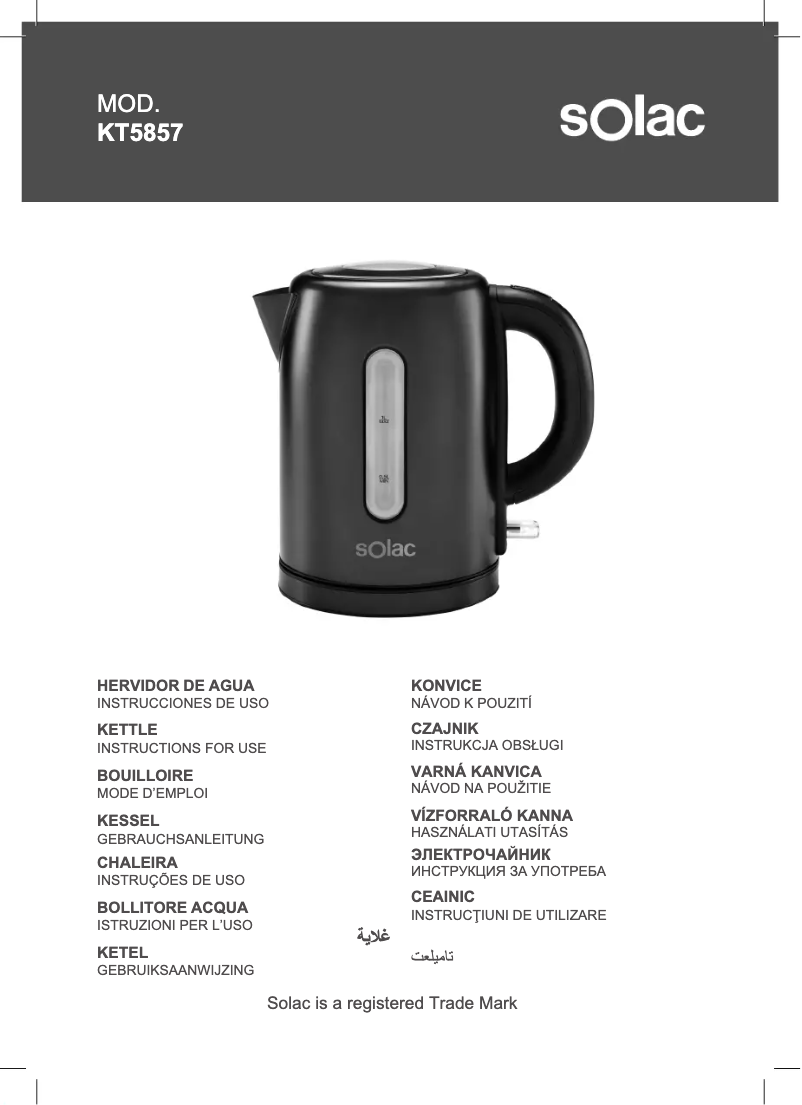 Page n°1 - Manuel utilisateur Solac KT5857