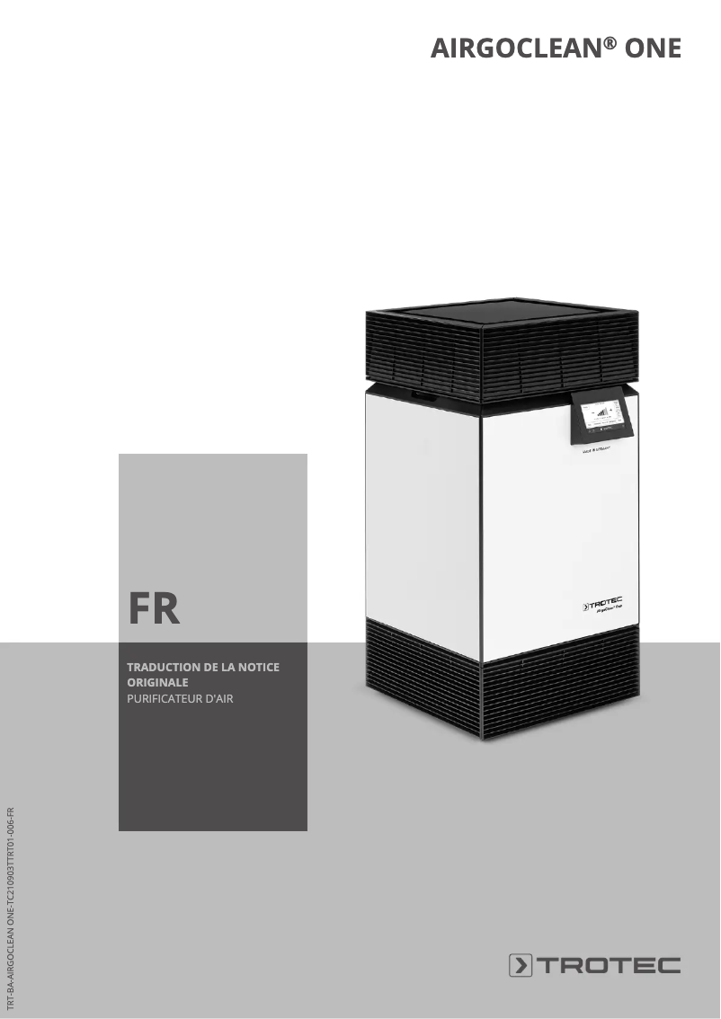 Page n°1 - Manuel utilisateur Trotec AirgoClean ONE