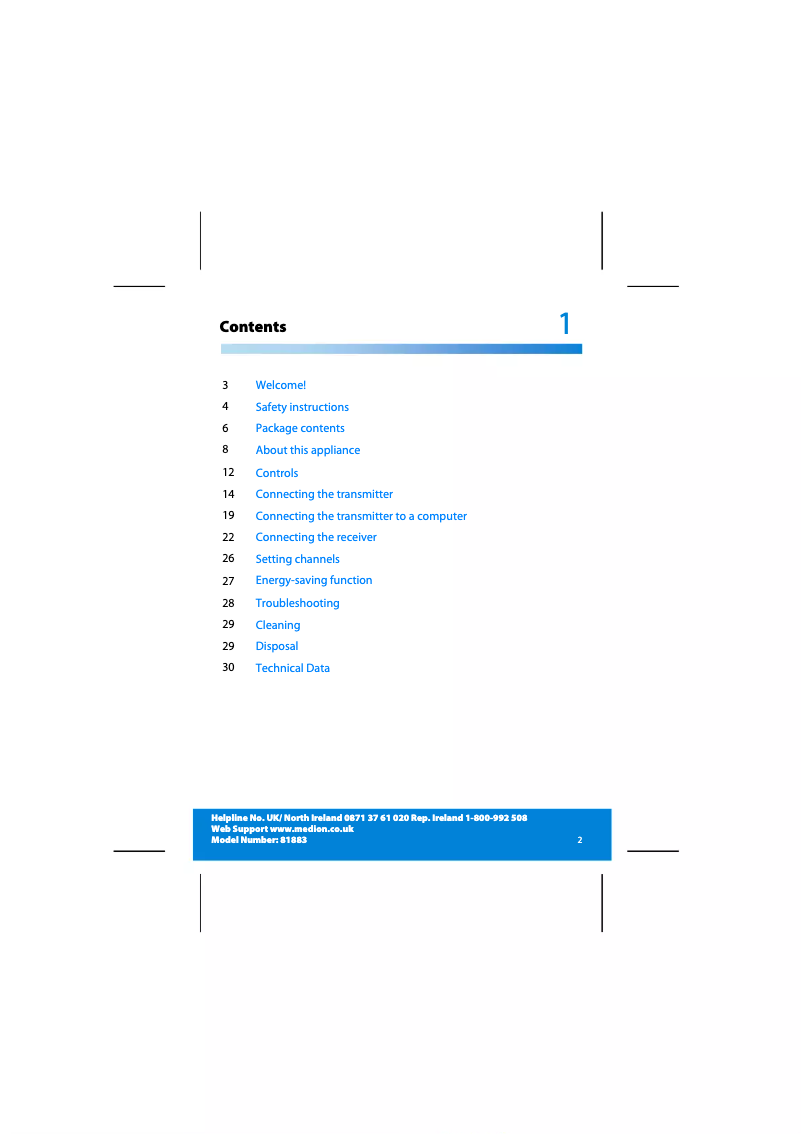 Page 1 de la notice Manuel utilisateur Medion LIFE P75001 (MD 81883)