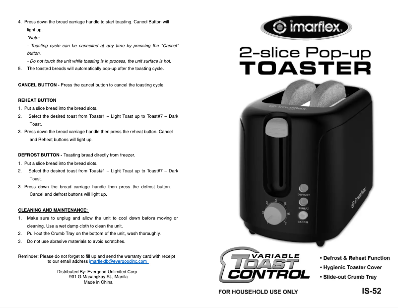 Image de la première page du manuel de l'appareil IS-52