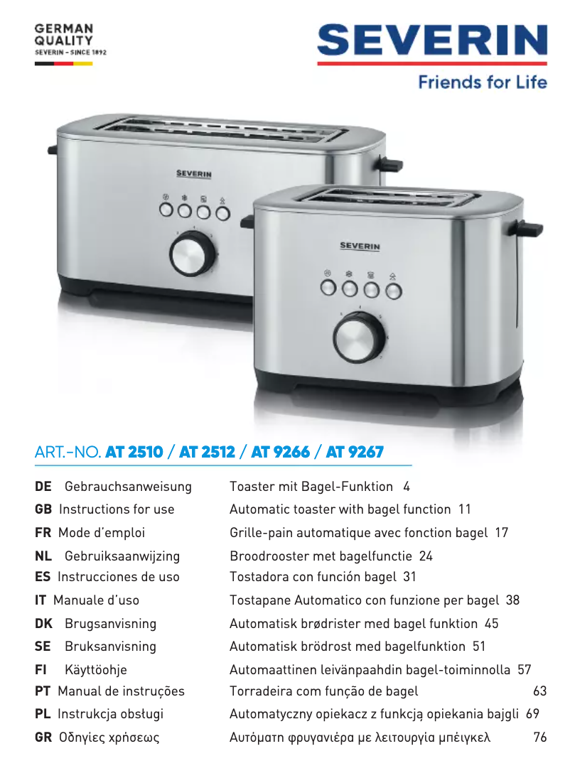 Image de la première page du manuel de l'appareil AT 9267