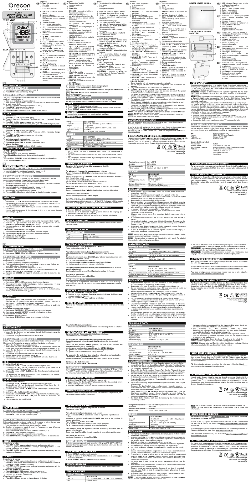 Image de la première page du manuel de l'appareil SL103