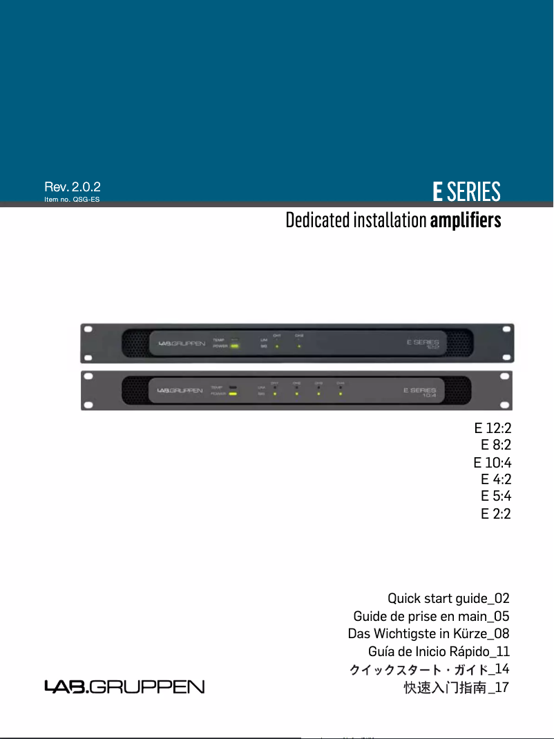 Página 1 del manual Guía de inicio rápido Lab Gruppen E 2:2