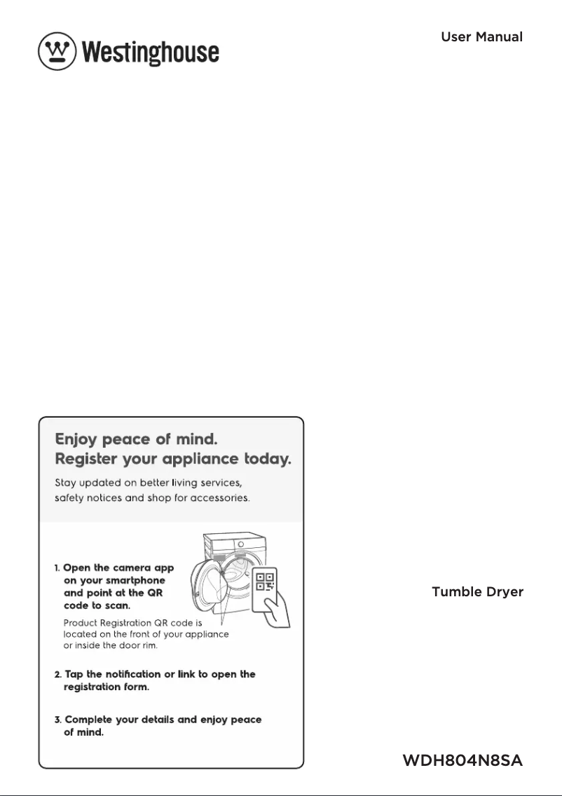 Image de la première page du manuel de l'appareil WDH804N8SA