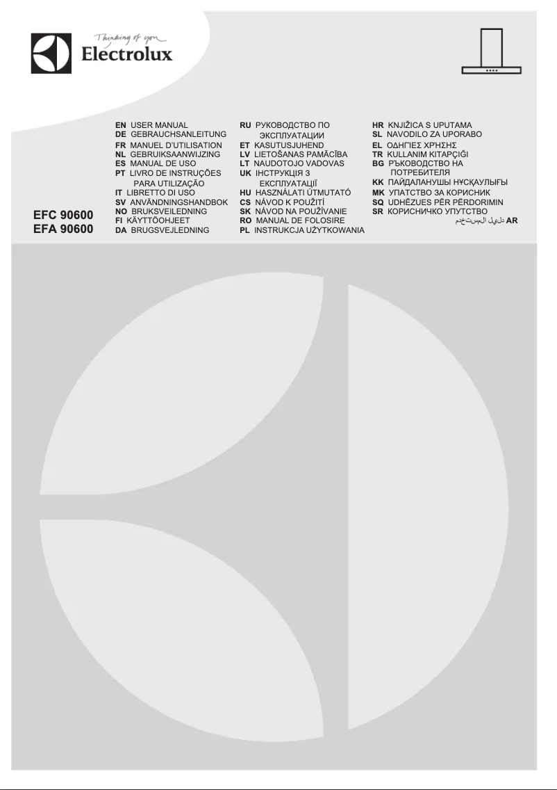 Page 1 de la notice Manuel utilisateur Electrolux EFA90600X