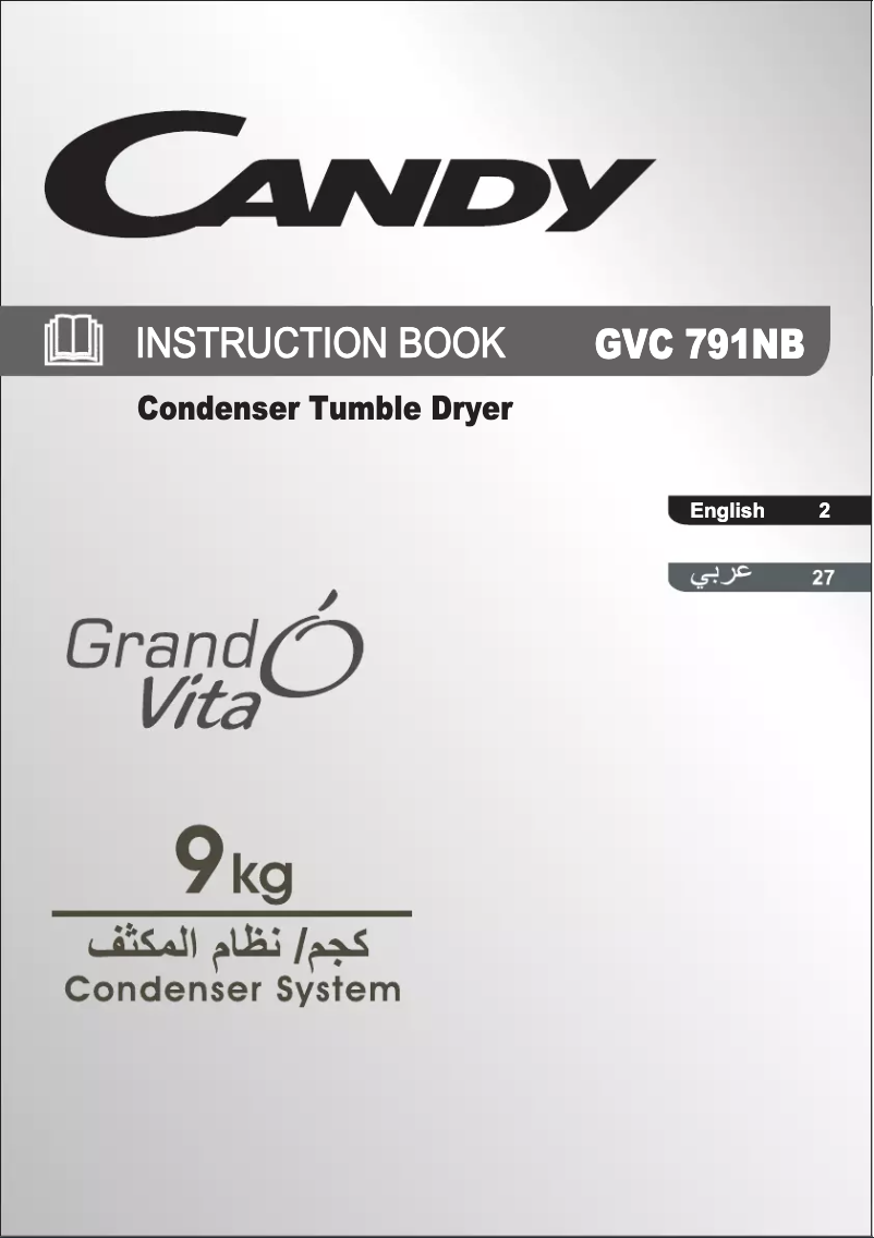 Page n°1 - Manuel utilisateur Candy GVC 791NB-OS