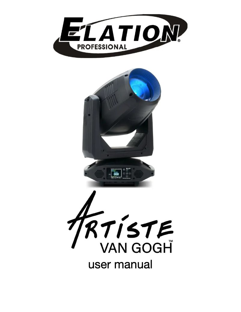 Image de la première page du manuel de l'appareil Artiste Van Gogh