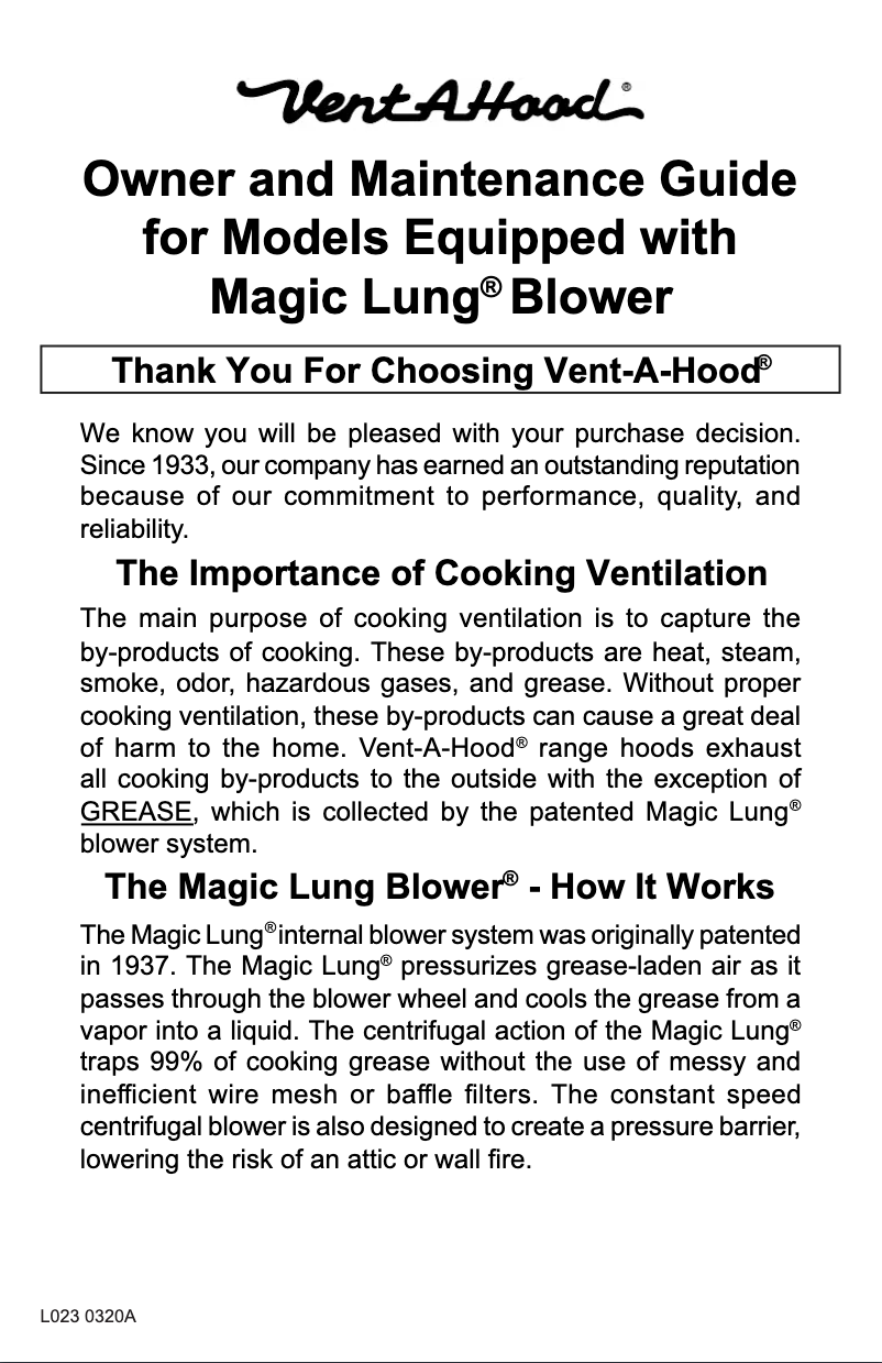 Página 1 del manual Manual de usuario Vent-A-Hood KH28SLDSS