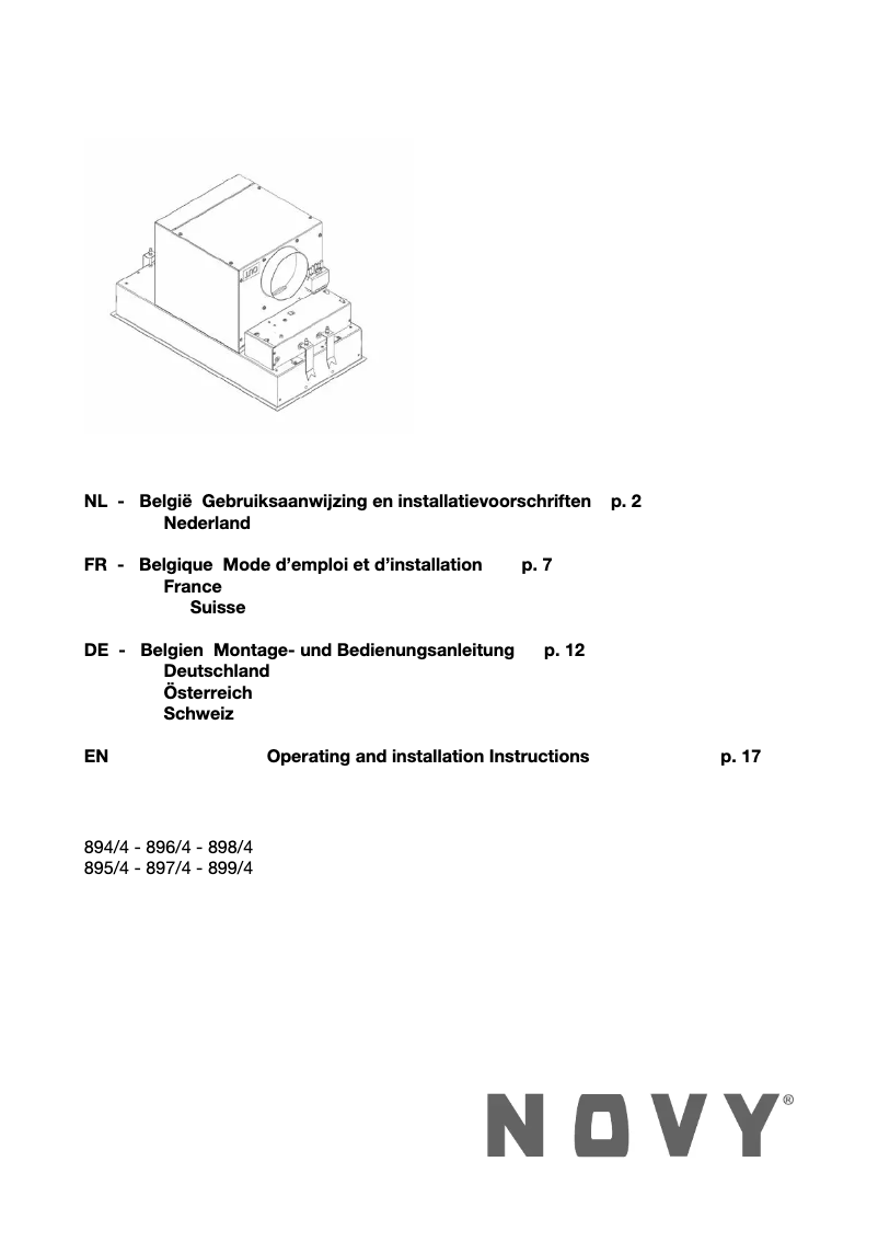 Page n°1 - Manuel utilisateur Novy 899 Touch