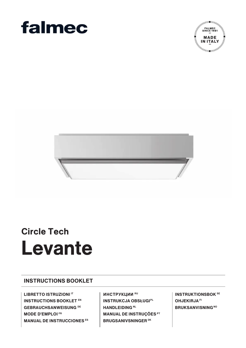 Image de la première page du manuel de l'appareil Levante