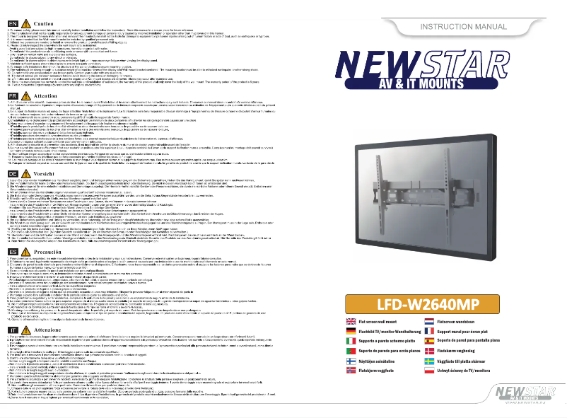 Page 1 de la notice Manuel utilisateur Newstar LFD-W2640MP