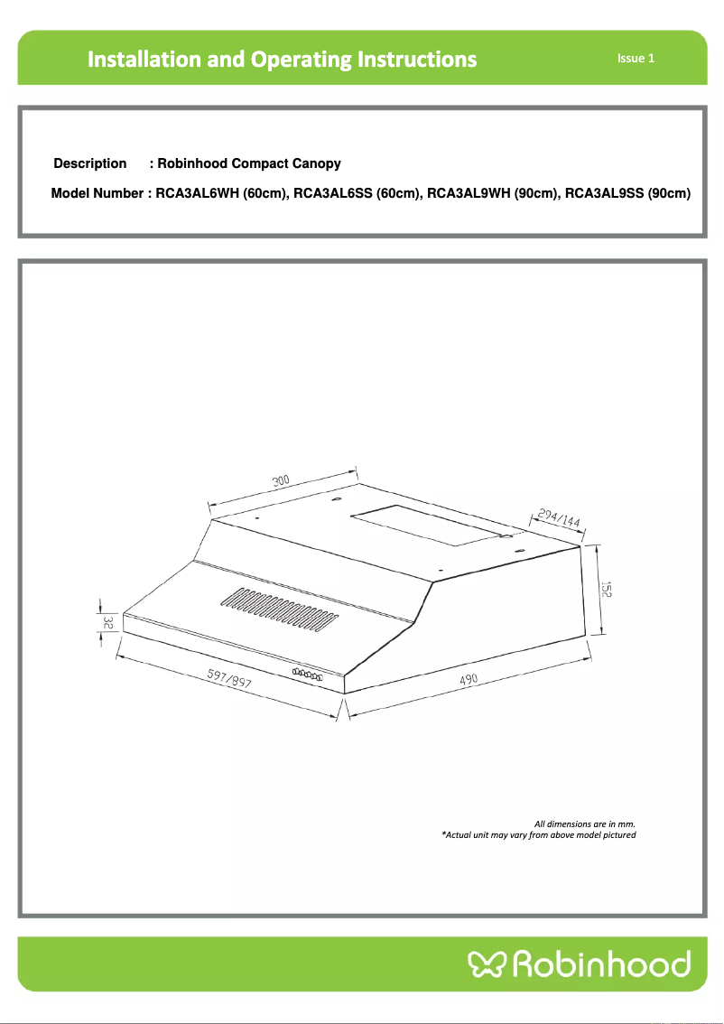 Image de la première page du manuel de l'appareil RCA3AL6SS