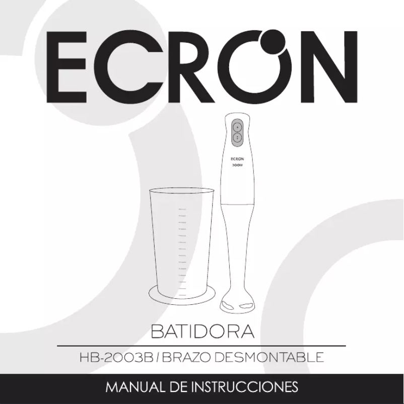Page 1 de la notice Manuel utilisateur Ecron HB2003B