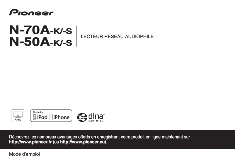 Page 1 de la notice Manuel utilisateur Pioneer N-50A-S