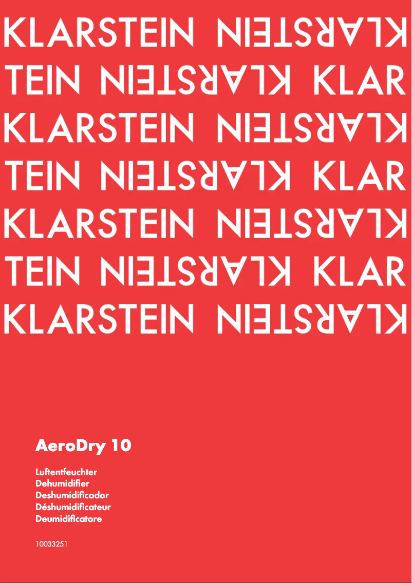 Page n°1 - Manuel utilisateur Klarstein AeroDry 10 10033251