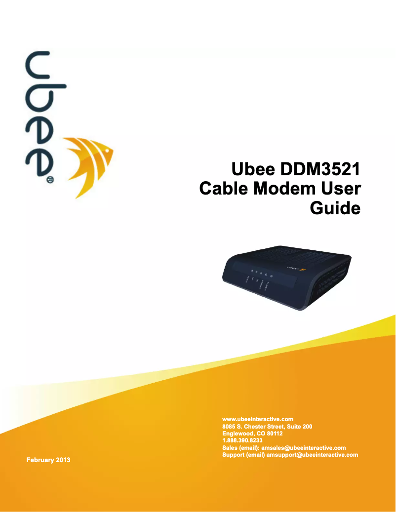 Page n°1 - Manuel utilisateur Ubee DDM3521