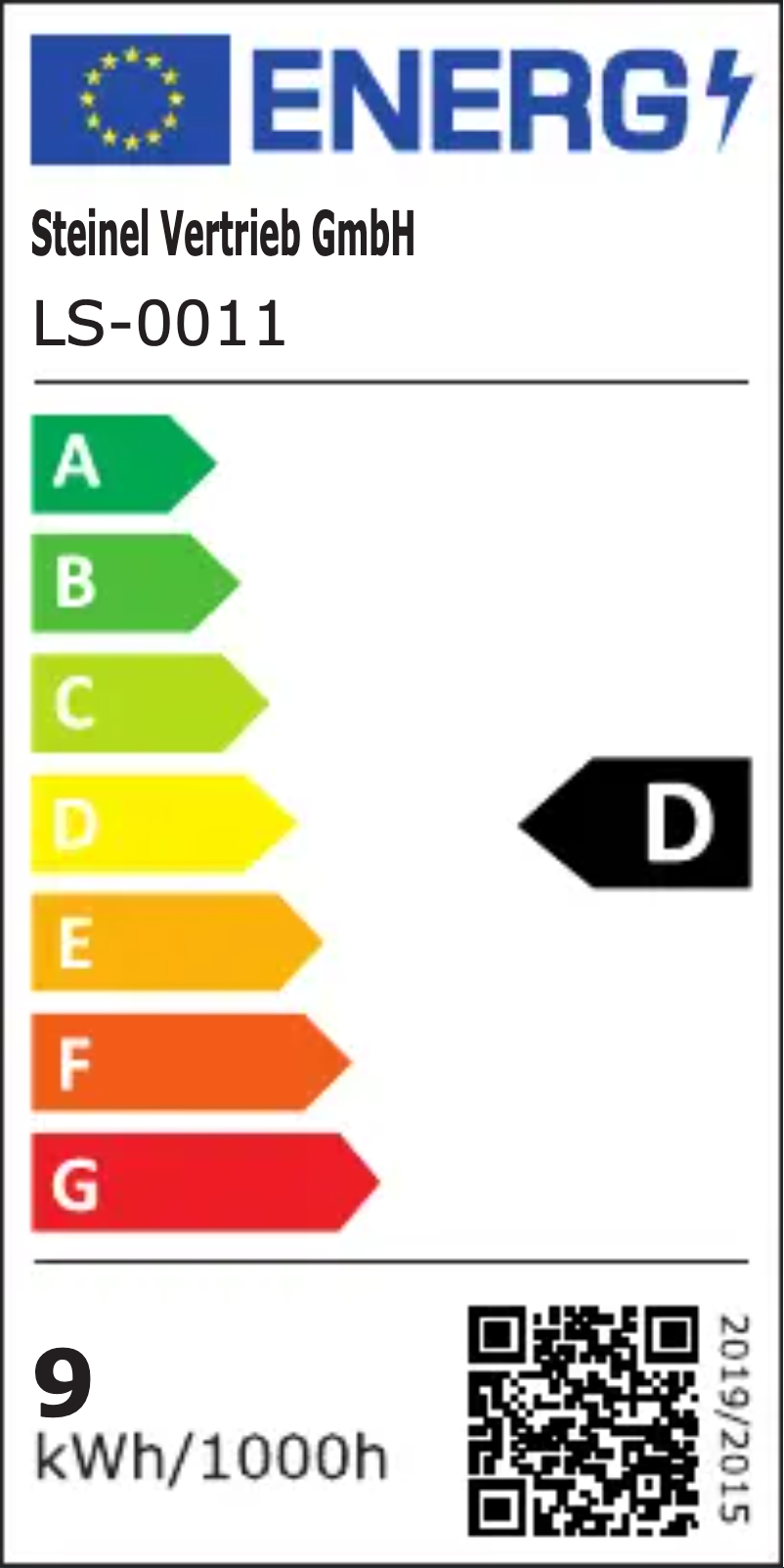 Page 1 de la notice Label énergétique Steinel L 330 S