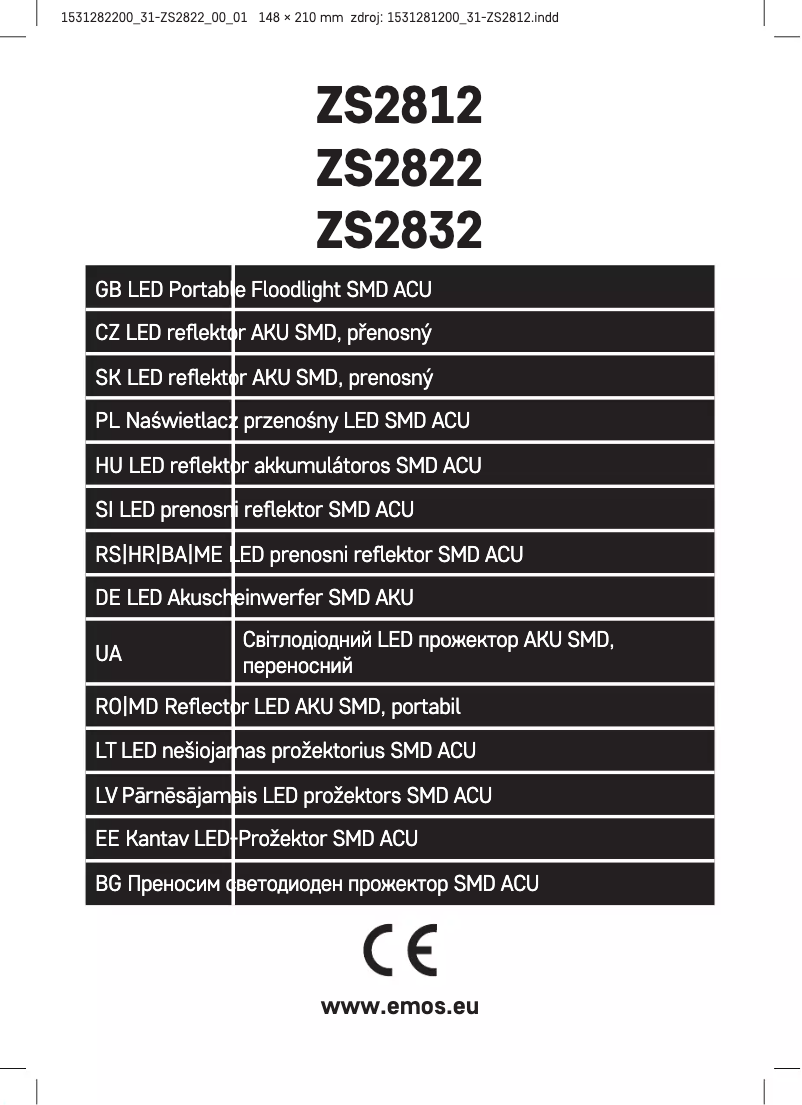 Image de la première page du manuel de l'appareil ZS2822