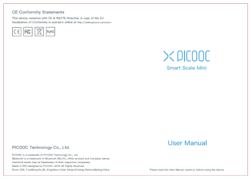 Image de la première page du manuel de l'appareil Smart Scale Mini