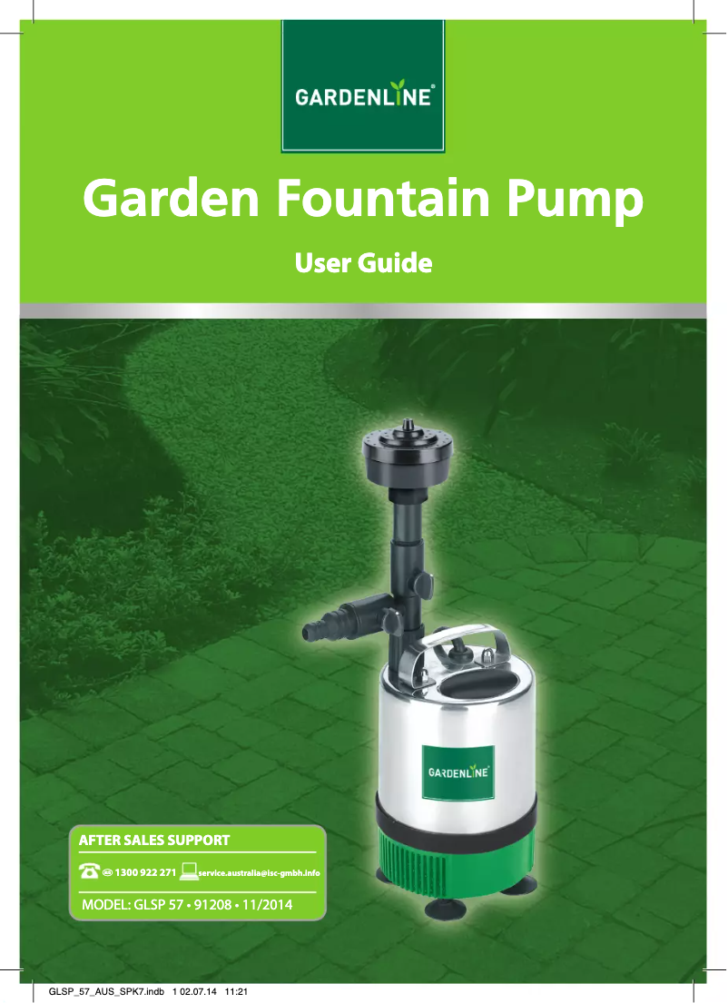 Page 1 de la notice Manuel utilisateur Gardenline GLSP 57