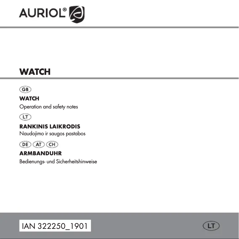 Page 1 of the manual User Manual Auriol IAN 282822