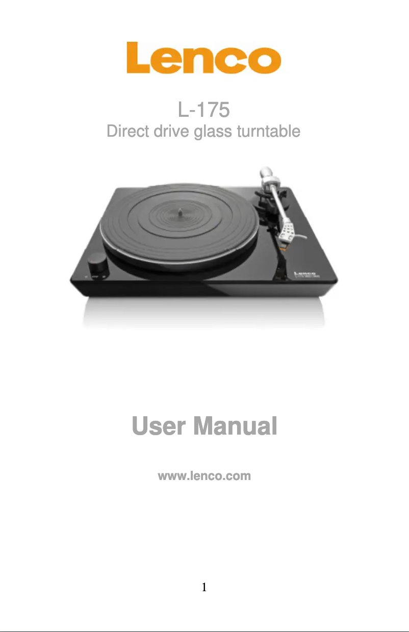 Page n°1 - Manuel utilisateur Lenco L-175
