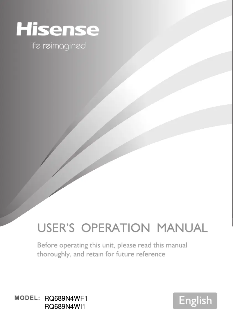 Page 1 de la notice Manuel utilisateur Hisense RQ689N4WF1