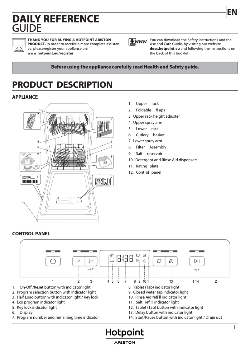 Page n°1 - Manuel utilisateur Hotpoint Ariston HSFC 3M19 C