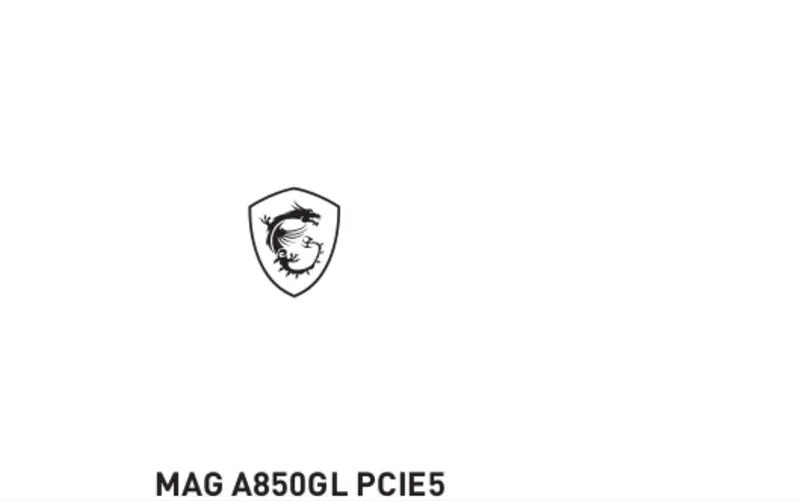Page 1 de la notice Manuel utilisateur MSI MAG A850GL PCIE5