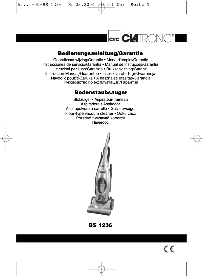 Página 1 del manual Manual de usuario Clatronic BS 1236