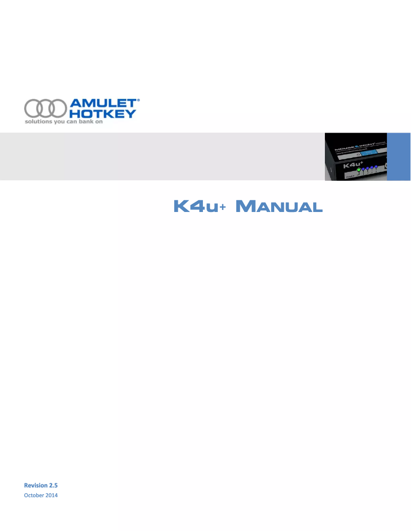 Page n°1 - Manuel utilisateur Amulet Hotkey K4u+