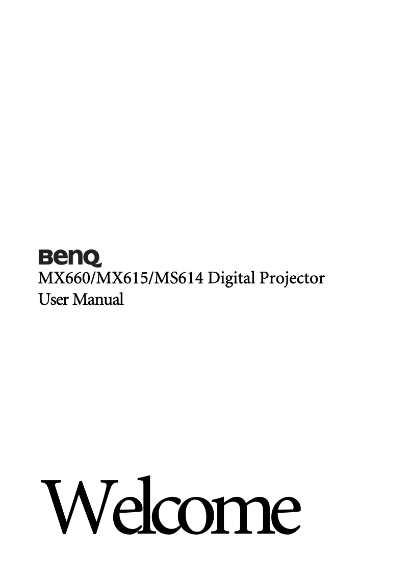 Page n°1 - Manuel utilisateur BenQ MS614