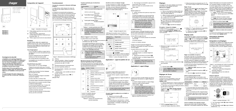 Page 1 de la notice Instructions / montage Hager REA655S