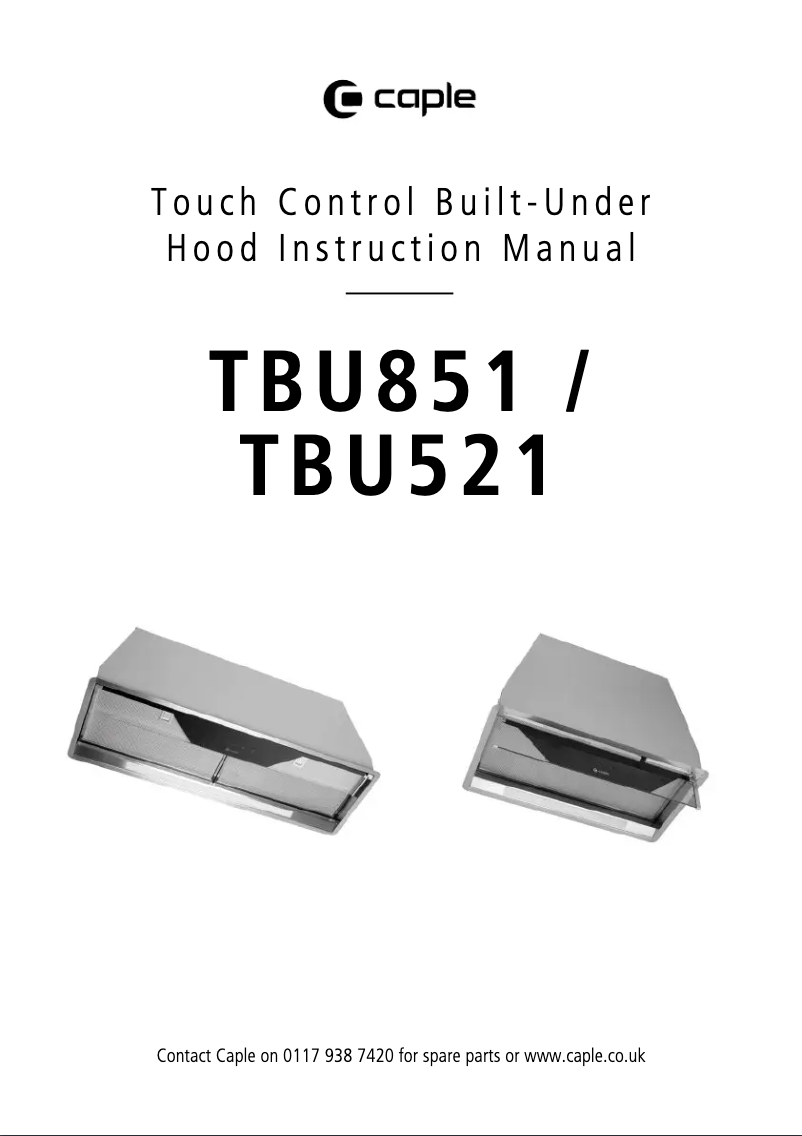 Page n°1 - Manuel utilisateur Caple TBU521
