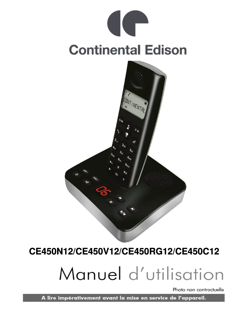 Page n°1 - Manuel utilisateur Continental Edison CE450C12