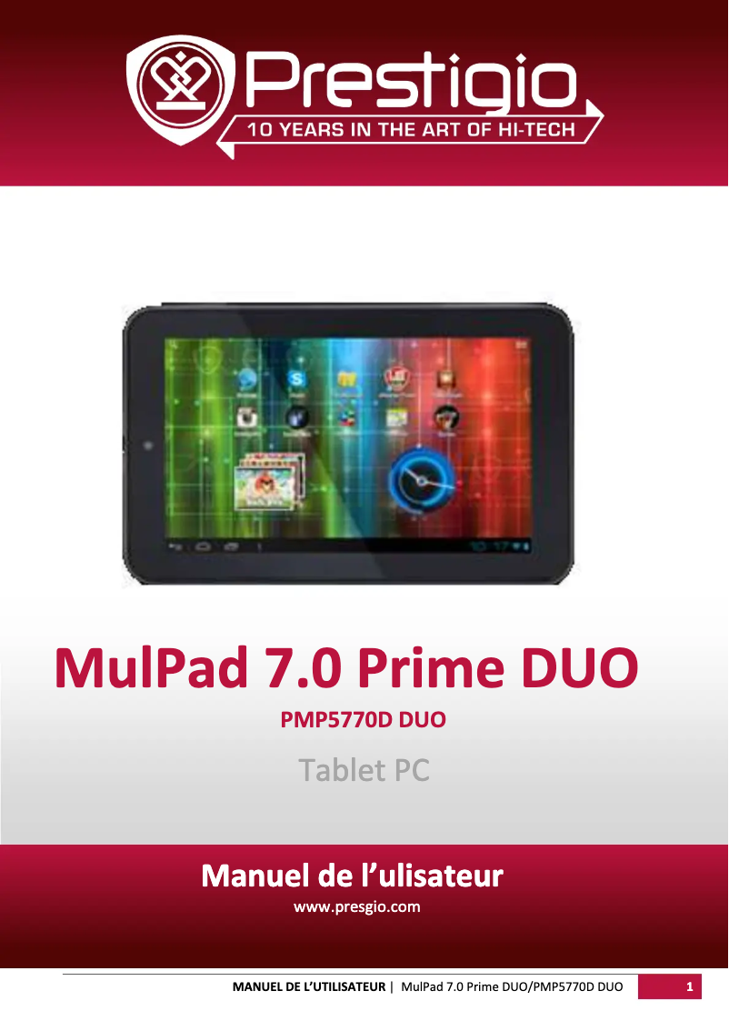 Image de la première page du manuel de l'appareil MultiPad 7.0 Prime Duo