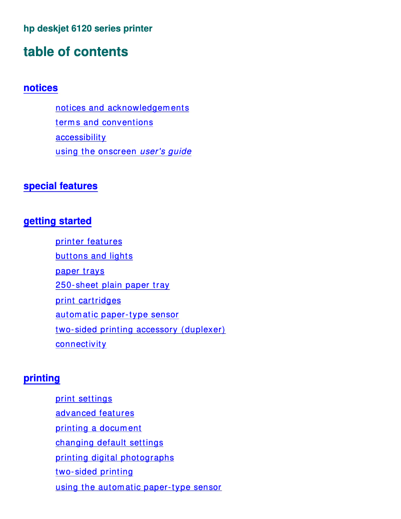 Image de la première page du manuel de l'appareil Deskjet 6127