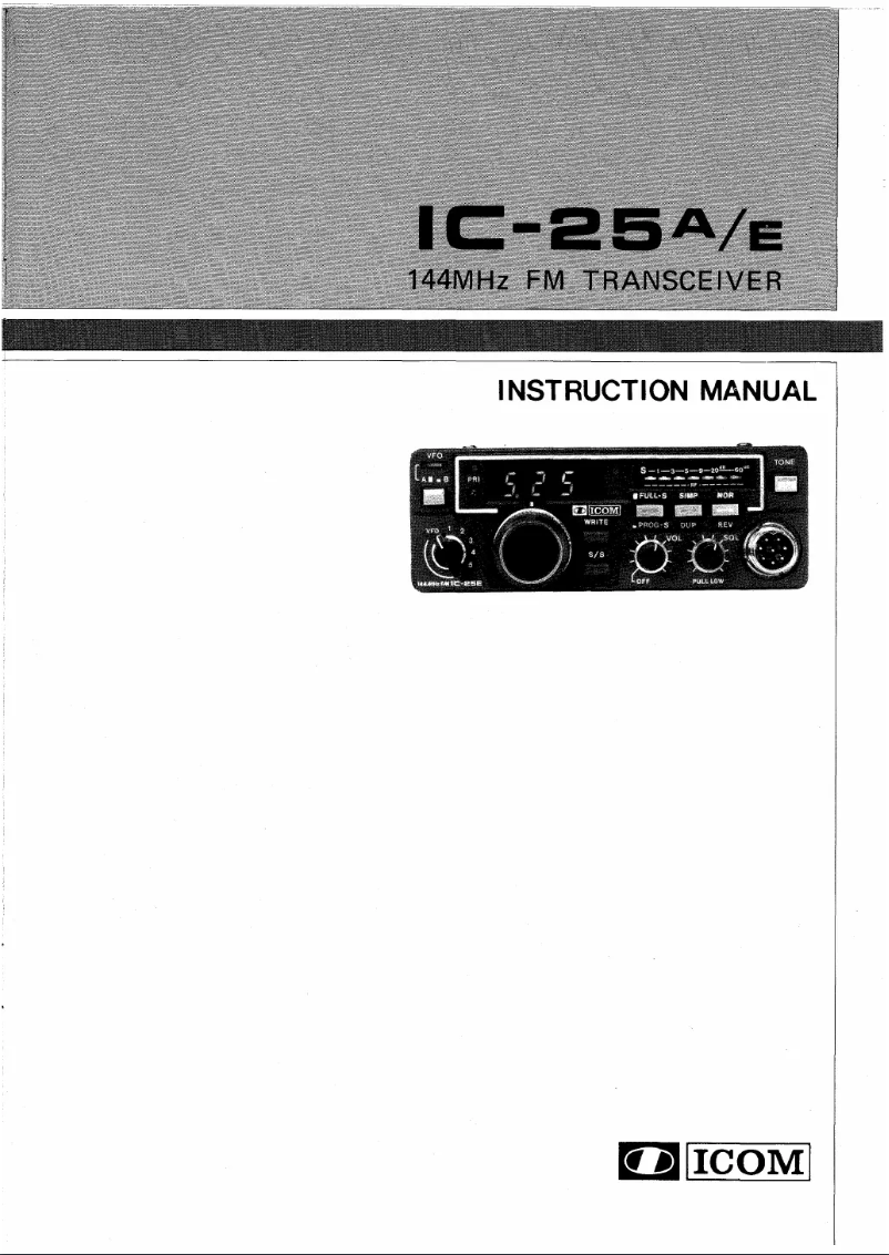 Page n°1 - Manuel utilisateur ICOM IC-25A
