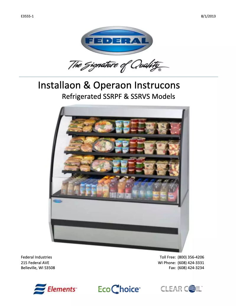 Page 1 de la notice Manuel utilisateur Federal SSRVS-5042