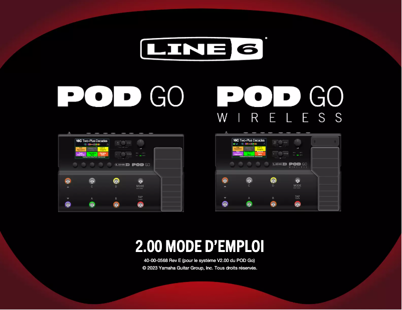 Page n°1 - Manuel utilisateur Line 6 Pod Go