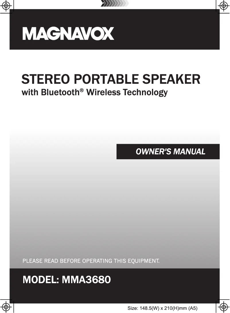 Image de la première page du manuel de l'appareil MMA3680